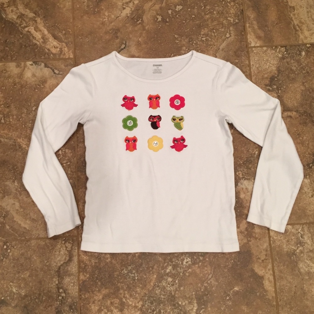 Gymboree girls size 12 long sleeve cute owls top